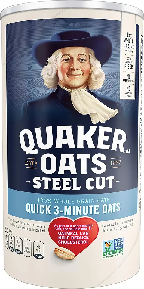 Quaker Steel Cut Oatmeal, Quick 3 Minutes To Prepare, Breakfast Cereal, 25 oz