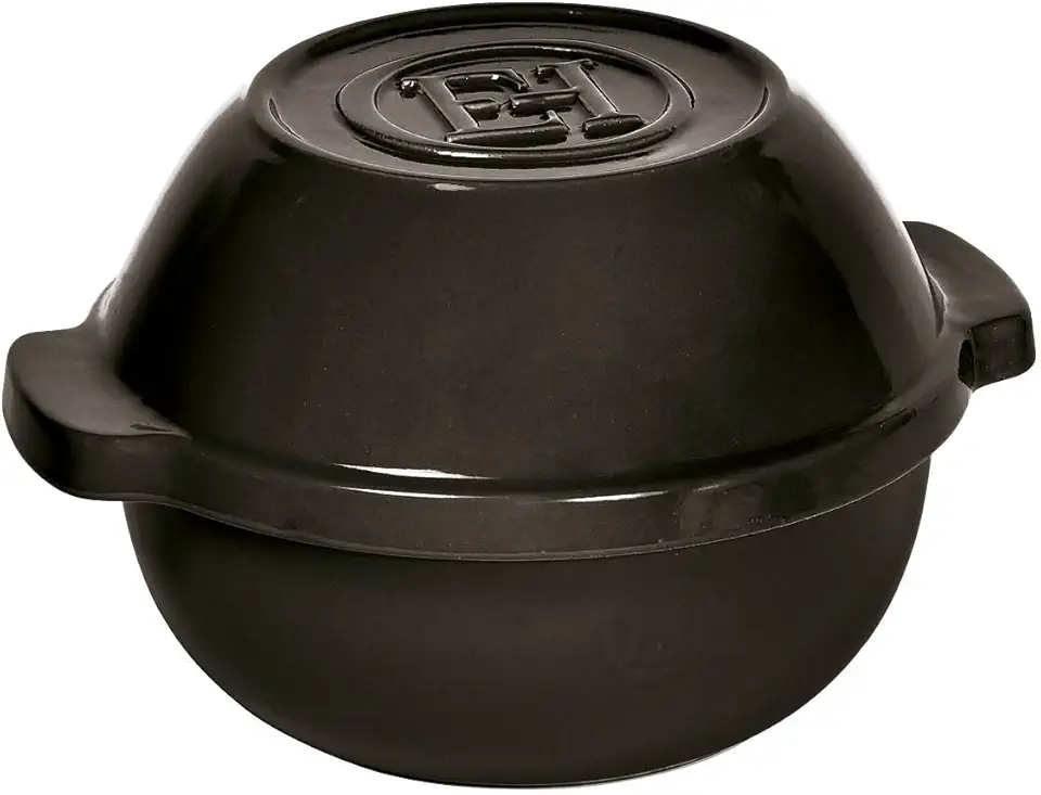 Emile Henry Ceramic Bread/Potato Cooker | Charcoal