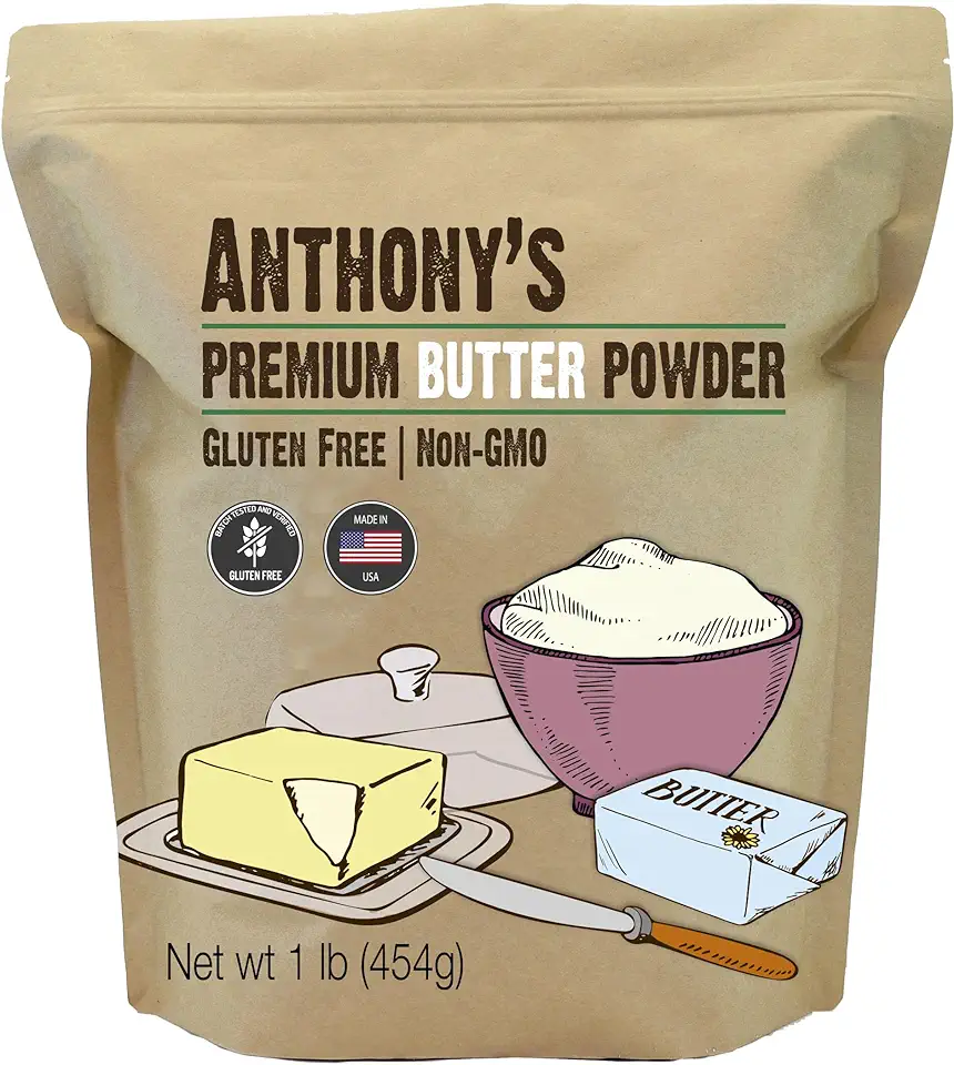 Anthony&#x27;s Premium Butter Powder, 1 lb, Gluten Free, Non GMO, Made in USA, Keto Friendly, Hormone Free