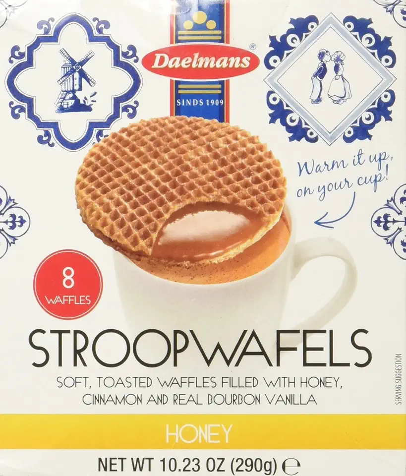 Daelmans Stroopwafels, Honey, 10.23 oz (8 Count Cube Box)