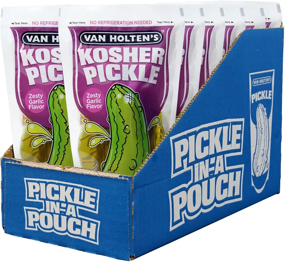 Van Holten&#x27;s Pickles - Jumbo Kosher Garlic Pickle-In-A-Pouch - 12 Pack