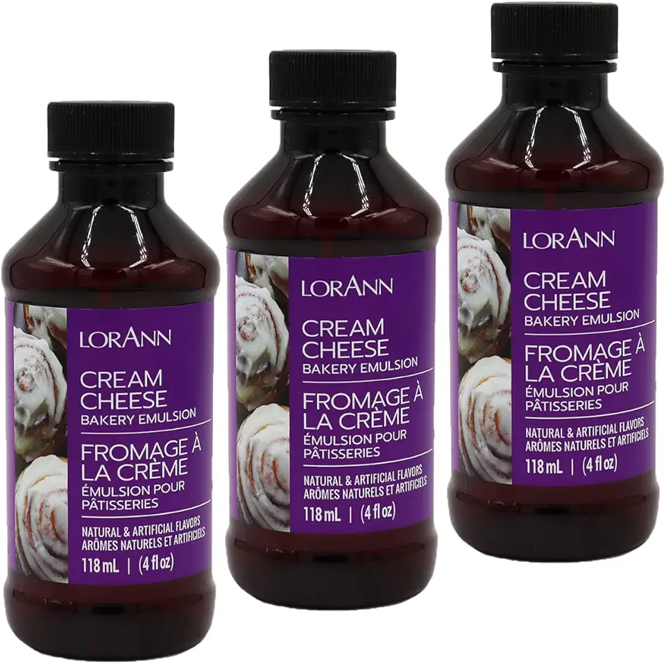 LorAnn Cream Cheese Bakery Emulsion, 4 ounce bottle - 3 Pack