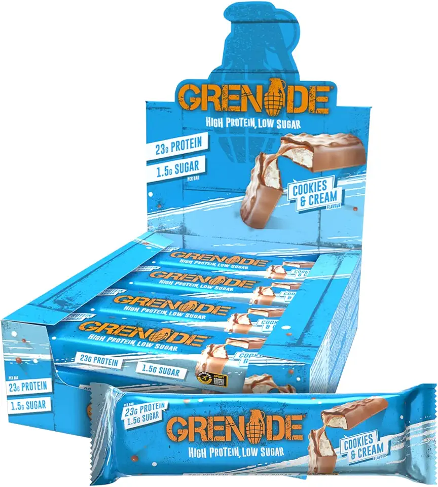 Grenade Carb Killa High Protein and Low Carb Bar, 60 g - Cookies and Cream, Pack of 12 by Grenade