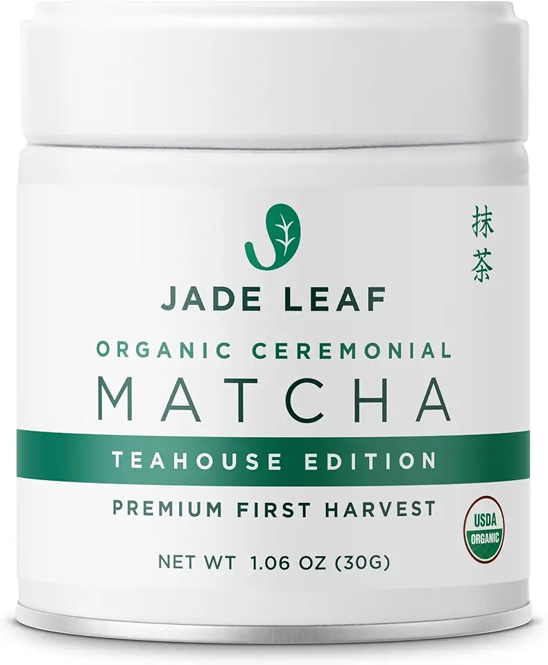 Jade Leaf Matcha Organic Ceremonial Grade Matcha Green Tea Powder - Authentic Japanese Origin - Teahouse Edition Premium First Harvest (1.06 Ounce)