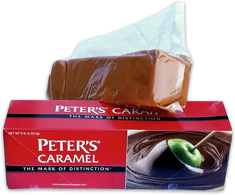 Peter&#x27;s Creamy Caramel, Ideal to make Caramel Apples, or use on Ice Cream, 5 Lb. Block (Case of 6)