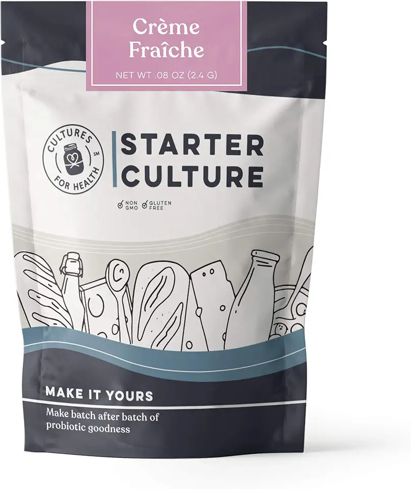 Cultures for Health Crème Fraîche Starter Culture | 4 Packets Direct-Set Active Cultures | DIY Homemade Rich Sour Cream | Cultures on Your Counter in Just 12 Hours | Make with Cream or Half and Half