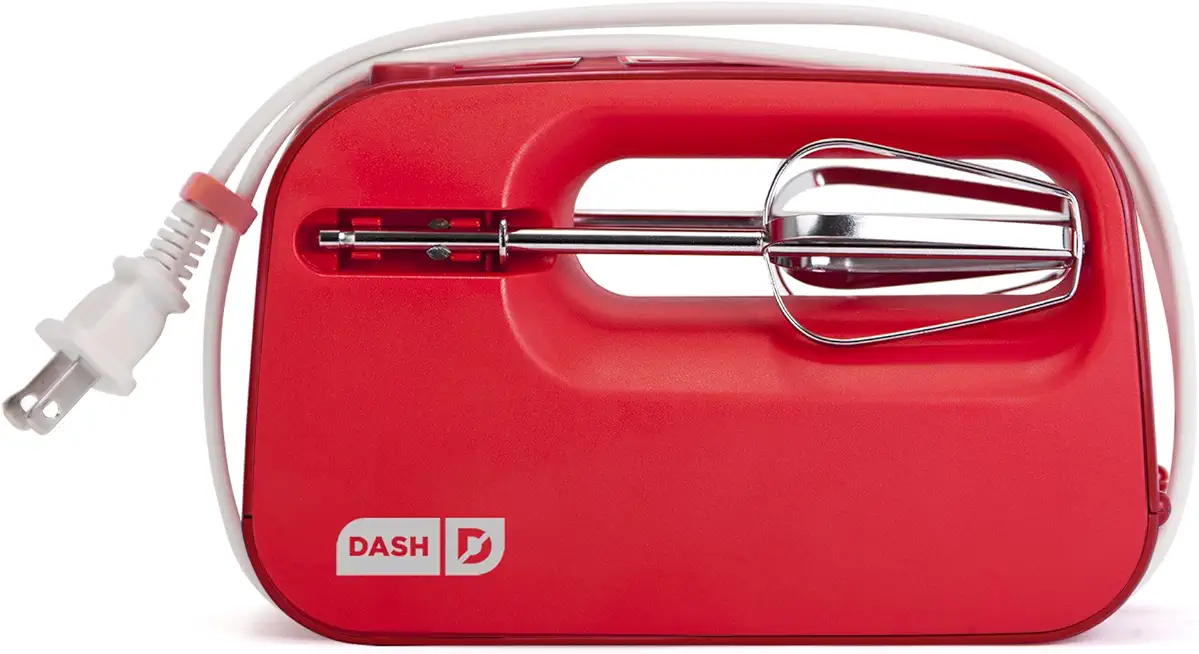 Dash SmartStore™ Compact Hand Mixer Electric for Whipping + Mixing Cookies, Brownies, Cakes, Dough, Batters, Meringues &amp; More, 3 Speed, 150-Watt - Red