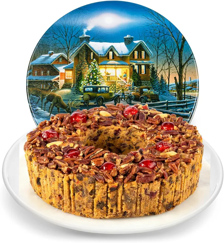 Beatrice Bakery Co. Original Fruitcake in Holiday Tin, Grandma&#x27;s Old Fashioned Fruit and Nut Freshly Made