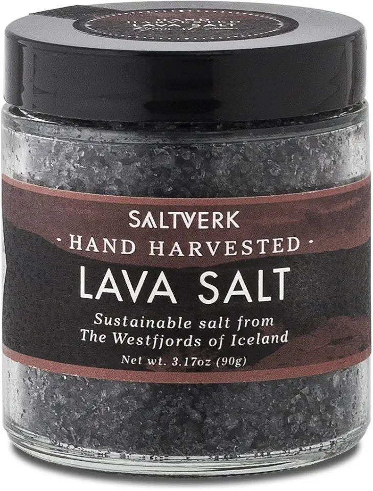 Saltverk Lava Sea Salt - 3.17 Ounces Jar - Hand Harvested Gourmet - Sustainably Made