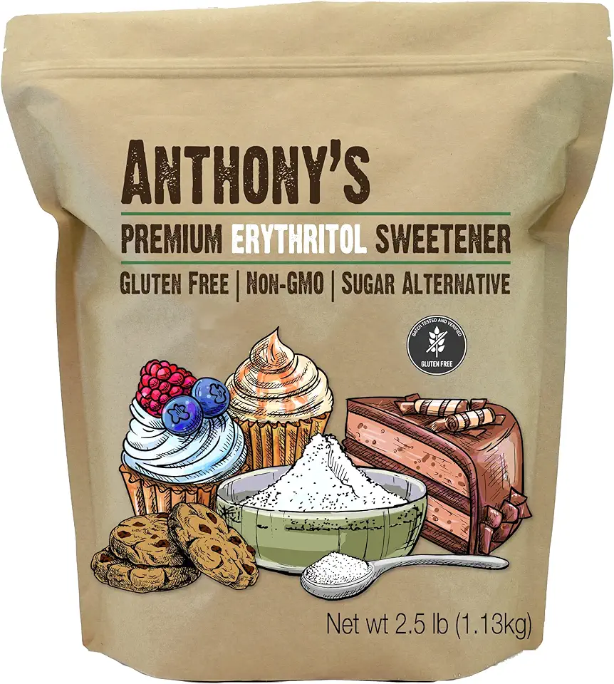 Anthony&#x27;s Erythritol Granules, 2.5 lb, Non GMO, Sweetener, Keto &amp; Paleo Friendly