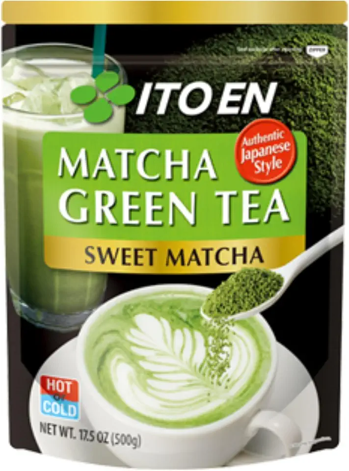 Ito En Matcha Green Tea, Sweet Powder, 17.5 Ounce (Pack of 1), Sweetened Green Tea Powder