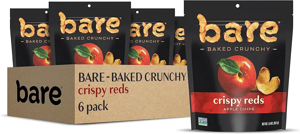 Bare Baked Crunchy, Apples Fuji &amp; Reds, 3.4 Ounce (Pack of 6)