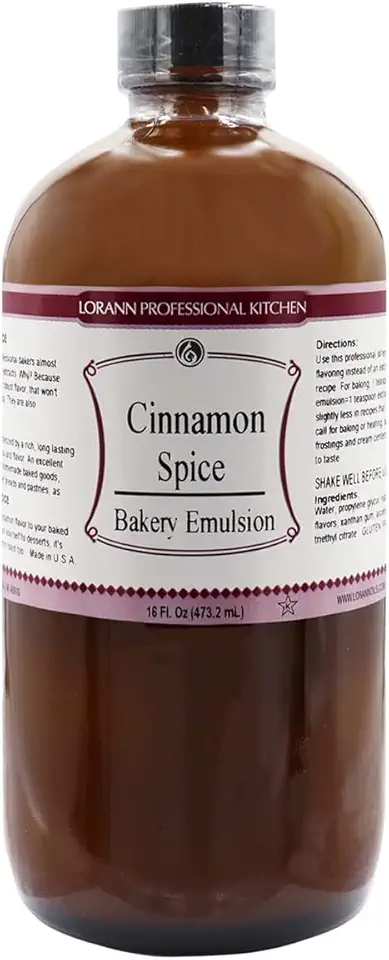 Lorann Oils Cinnamon Spice Bakery Emulsion: True Cinnamon Essence, Perfect for Enhancing Spiced Undertones in Baked Goods, Gluten-Free, Keto-Friendly, Cinnamon Extract Alternative for Your Kitchen