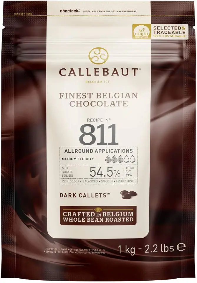 Callebaut No 811 Finest Belgian Dark Chocolate Callets Couverture 54.5% - 1Kg