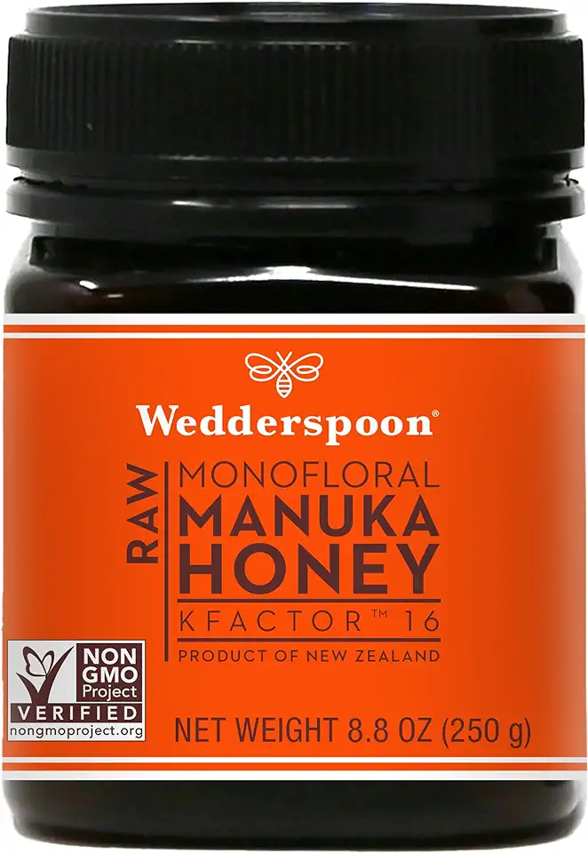 Wedderspoon Raw Premium Manuka Honey KFactor 16, 8.8 Oz, Unpasteurized, Genuine New Zealand Honey, Multi-Functional, Non-GMO Superfood