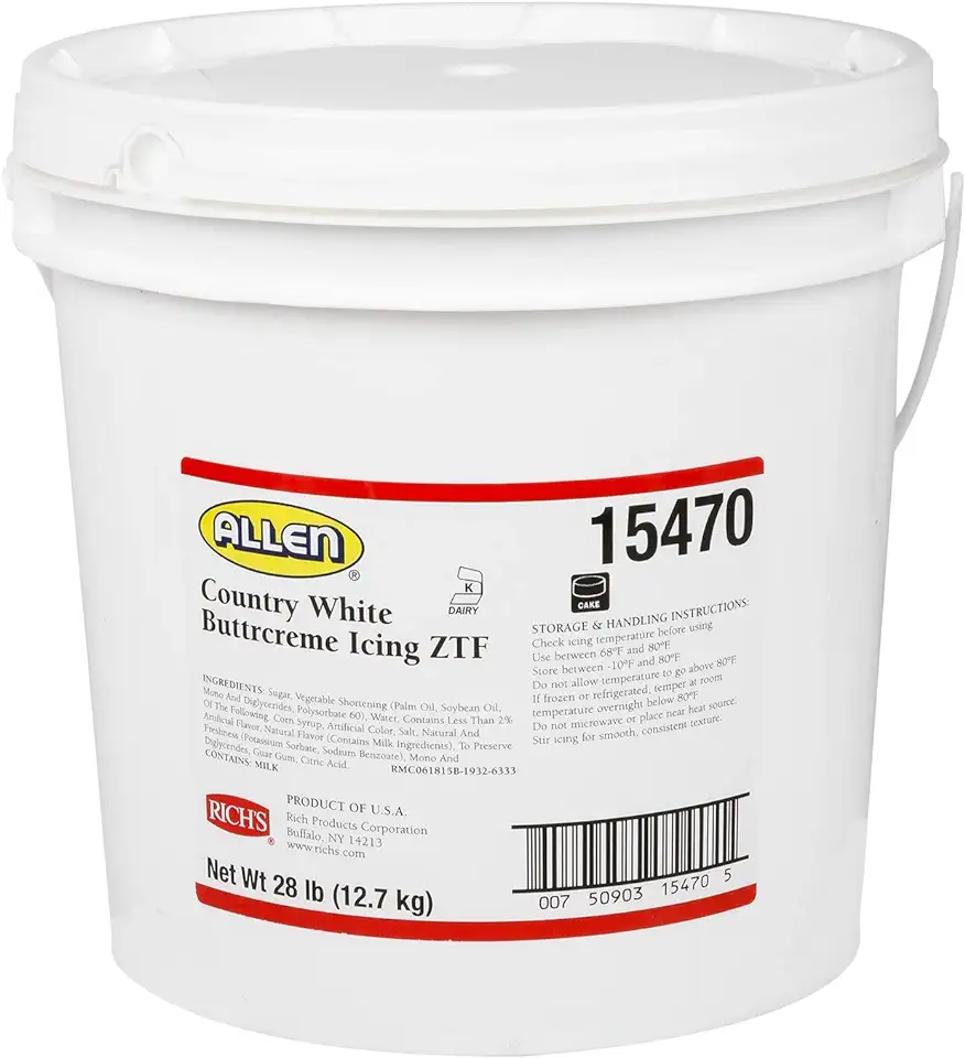 Rich&#x27;s Allen Country White Buttercream Icing ZTF, 28 Pound (Pack of 1)