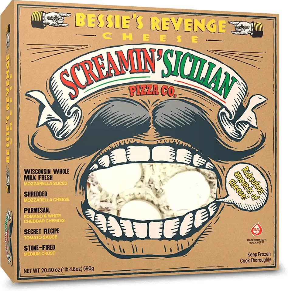 Screamin&#x27; Sicilian, Cheese Pizza Bessie&#x27;s Revenge, 20.8 oz (Frozen)