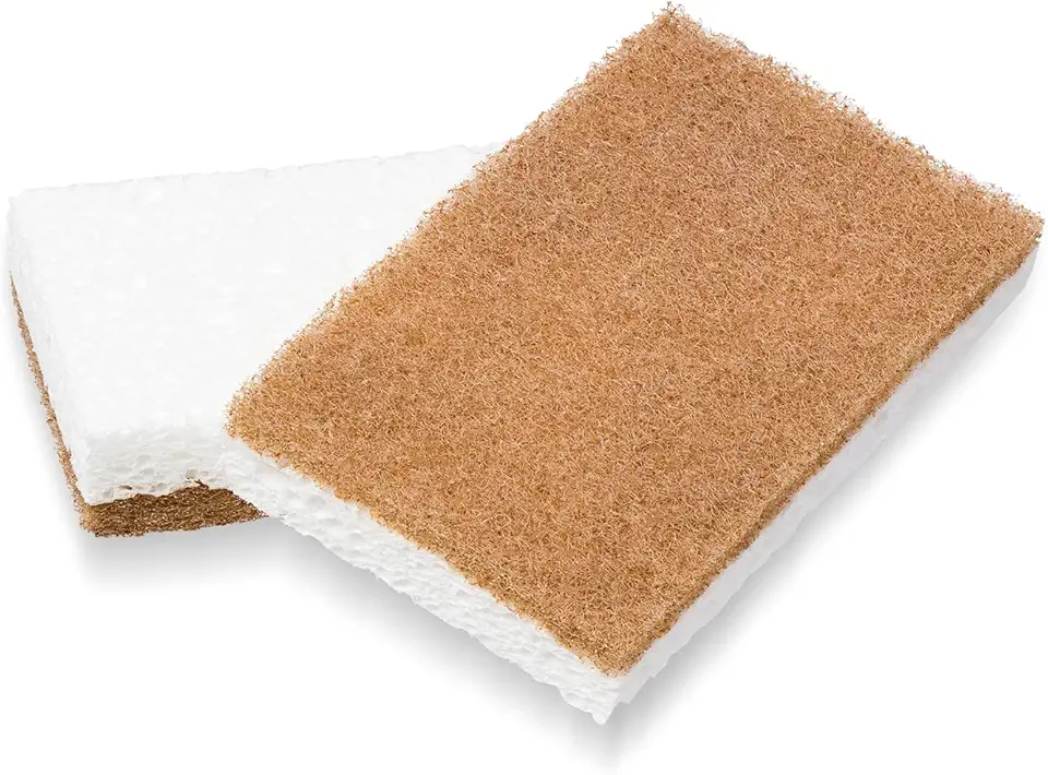 Full Circle In a Nutshell Walnut Scrubber Sponges, Non-Scratch, Set of 2 (Pack of 6)