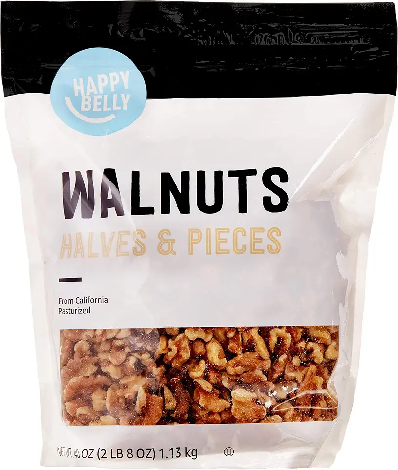 Amazon Brand - Happy Belly California Walnuts Halves and Pieces, 40 ounce