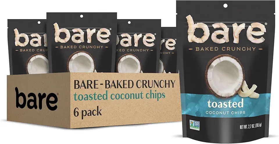 Bare Baked Crunchy, Toasted Coconut, 2.7 Ounce (Pack of 6)