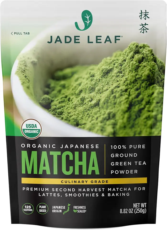 Jade Leaf Matcha Organic Green Tea Powder - Culinary Grade Premium Second Harvest - Authentic Japanese Origin (8.8 Ounce Pouch)