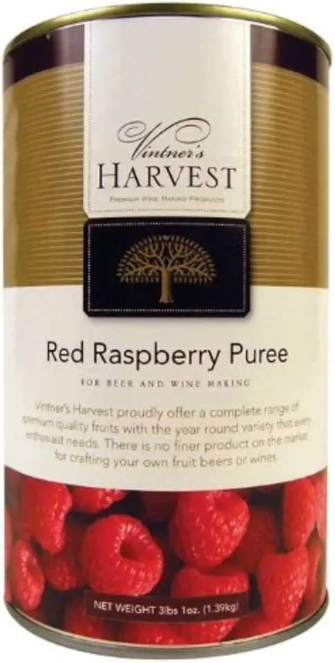 Vintner&#x27;s Harvest Fruit Puree - Raspberry - Net Wt. 3lbs 1 oz.