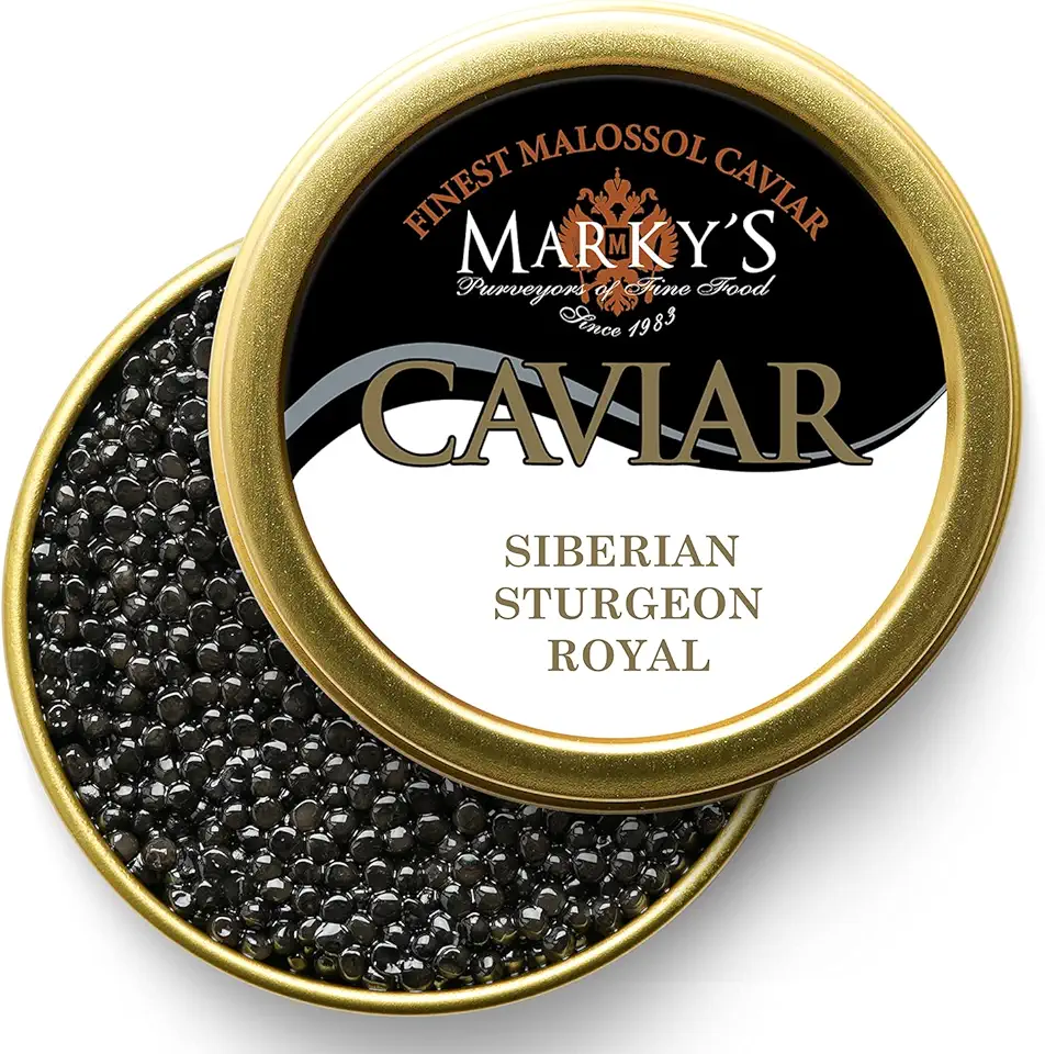 Marky’s Siberian Sturgeon Royal Caviar – 1.75 oz / 50 g - Premium Sturgeon Malossol Black Roe – GUARANTEED OVERNIGHT