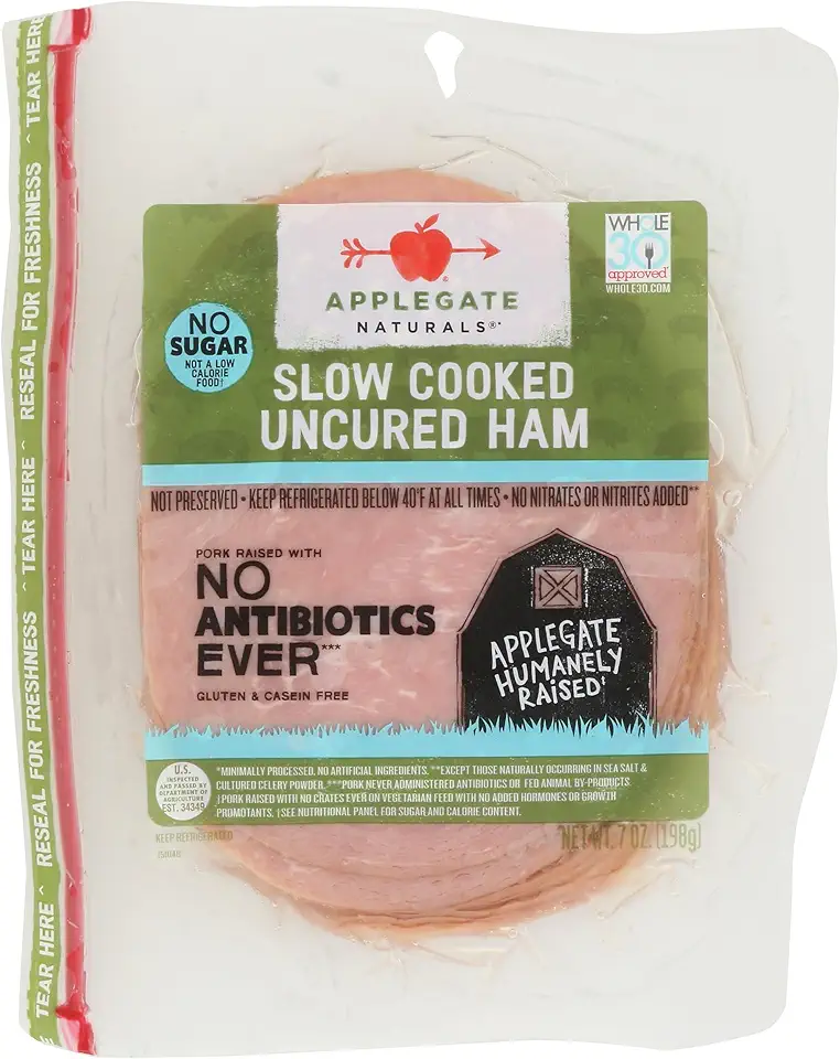 Applegate, Natural Uncured Slow Cooked Ham, 7oz