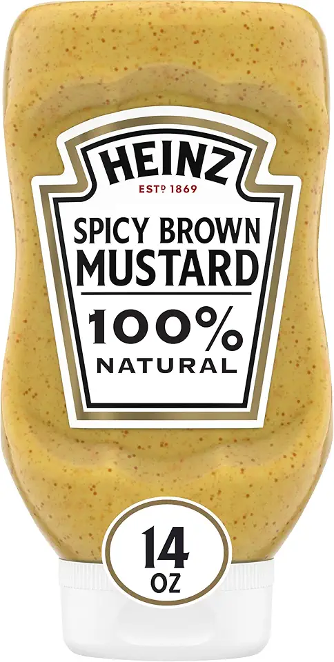 Heinz 100% Natural Spicy Brown Mustard (14 oz Bottle)