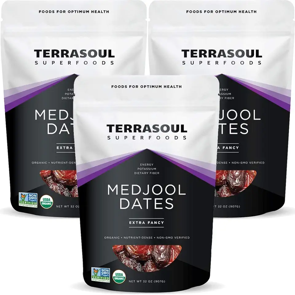 Terrasoul Superfoods Organic Medjool Dates, 6 Lbs - Soft Chewy Texture | Sweet Caramel Flavor | Farm Fresh