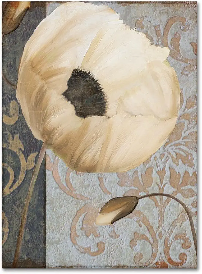 Poppy Brocade I by Color Bakery, 35x47-Inch Canvas Wall Art