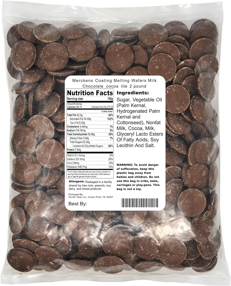 Merckens Coating Melting Wafers Milk Chocolate cocoa lite 2 pound