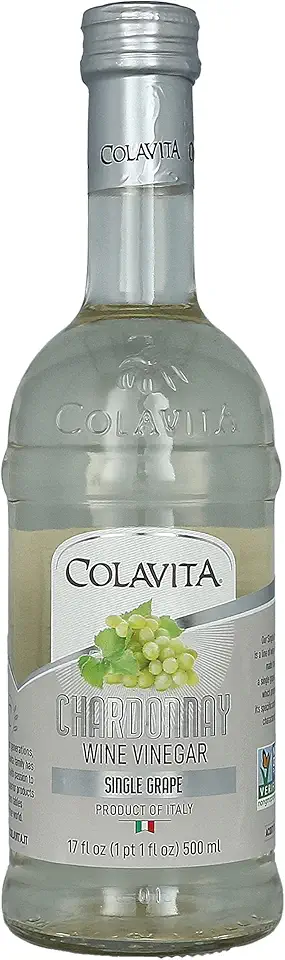 Colavita Wine Vinegar - Chardonnay Wine Vinegar, Premium Quality, Naturally Aged in Wooden Barrels, 17 Fl Oz Bottle