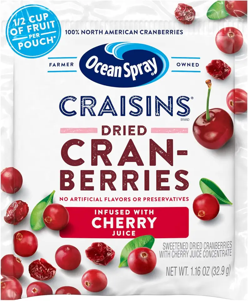 Ocean Spray Craisins Dried Cranberries, Cherry, 1.16 Ounce (Pack of 200)