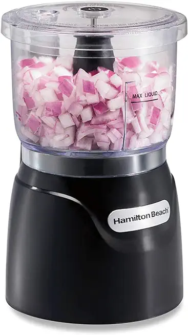 Hamilton Beach Electric Vegetable Chopper &amp; Mini Food Processor, 3-Cup, 350 Watts, for Dicing, Mincing, and Puree, Black (72850)