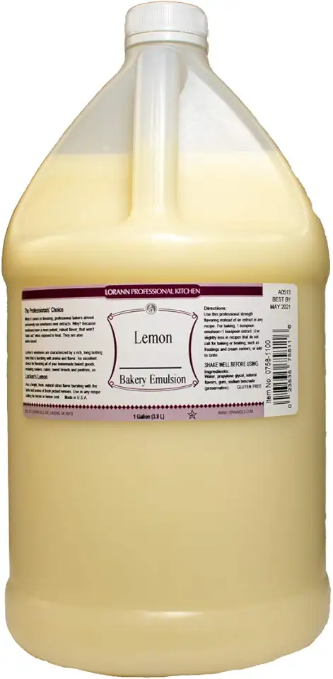 Lorann Oils Lemon Bakery Emulsion: Tangy Lemon Essence, Perfect for Amplifying Citrus Tones in Cakes, Cookies &amp; Desserts, Gluten-Free, Keto-Friendly, Lemon Extract Alternative Essential