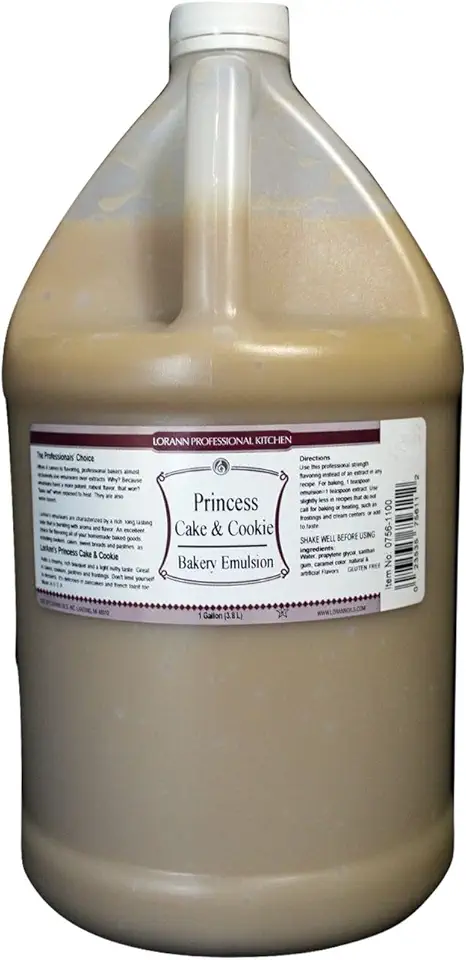 Lorann Oils Princess Cake and Cookie Bakery Emulsion: Regal Flavor Blend, Perfect for Enhancing Sweet, Cake-like Undertones in Baked Goods, Gluten-Free, Keto-Friendly, Unique Flavor Blend Essential