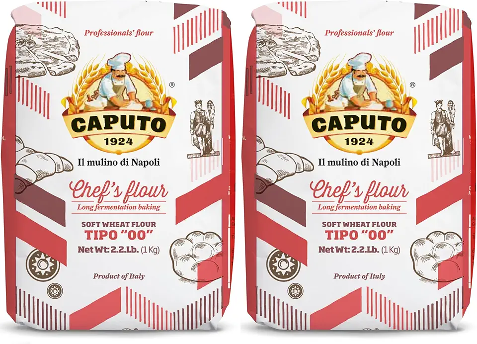 Antimo Caputo Chefs Flour - Italian Double Zero 00 - Soft Wheat for Pizza Dough, Bread, &amp; Pasta, 2.2 Lb (Pack of 2)