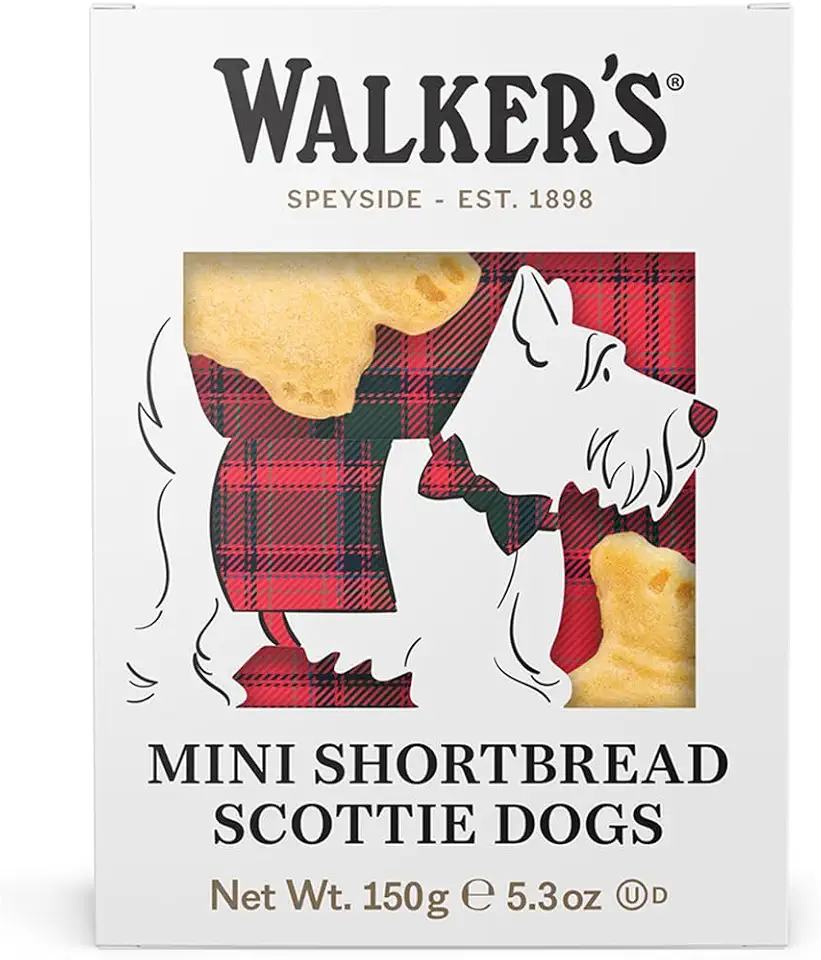 Walker’s All-Butter Mini Scottie Dog Shaped Shortbread - 51-Count Carton - Authentic Shortbread Cookies from Scotland