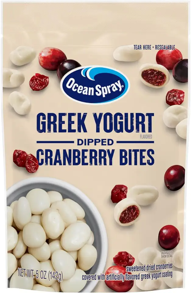 Ocean Spray® Greek Yogurt Covered Craisins®, Greek Yogurt Flavored, Covered Cranberries, Dried Fruit, 5 Oz Pouch (Pack of 1)