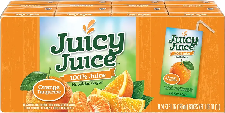 Juicy Juice Orange Tangerine, 4.23 Ounce Boxes, 8 Count (Pack of 5)