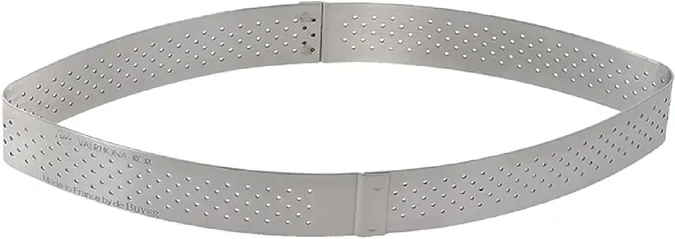 de Buyer Perforated Calisson Tart Ring - 10” x 4.3” - Perfect for Baking Beautifully Crisp Tarts - Easy to Use &amp; Clean - Made in France