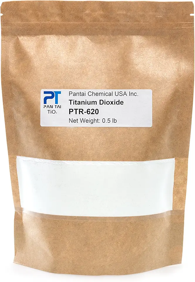 PTR-620 Titanium Dioxide Reagent Grade TiO2 -Pure,Fine, White Pigment Colorant for Soap Making, Candle Making, Crafts, Paints, Coating, Tiles, Plastic -Resealable Pouch 16oz 8oz 4oz (0.5 lb/8 oz)