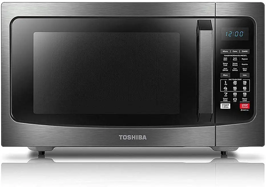 Toshiba EC042A5C-BS Microwave Oven with Convection Function, Smart Sensor, Easy-to-clean Stainless Steel Interior and ECO Mode, 1.5 cu. ft. , 1000W, Black Stainless Steel