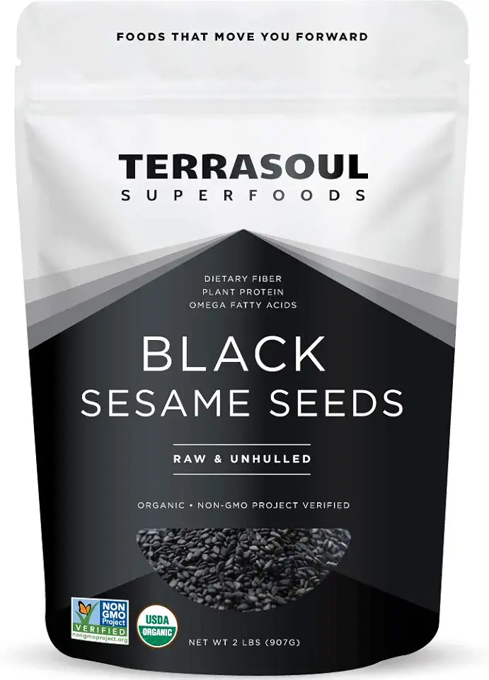 Terrasoul Superfoods Organic Black Sesame Seeds, 2 Lbs - Raw | Unhulled | Lab-Tested