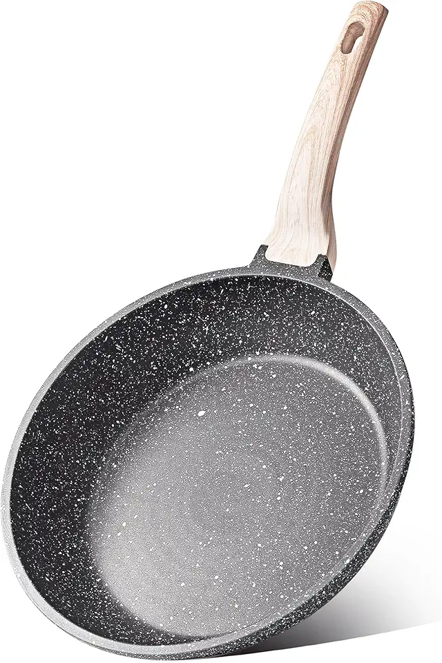 CAROTE Nonstick Frying Pan Skillet,Non Stick Granite Fry Pan Egg Pan Omelet Pans, Stone Cookware Chef&#x27;s Pan, PFOA Free,Induction Compatible(Classic Granite, 8-Inch)