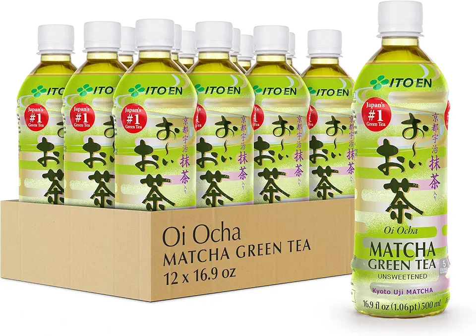 ITO EN Oi Ocha Matcha Green Tea Unsweetened, 16.9 Ounce Bottle (Pack of 12), Sugar Free