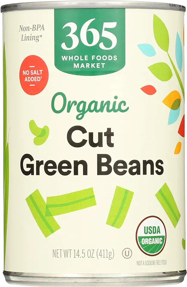 365 by Whole Foods Market, Beans Green Cut No Salt Added Organic, 14.5 Ounce