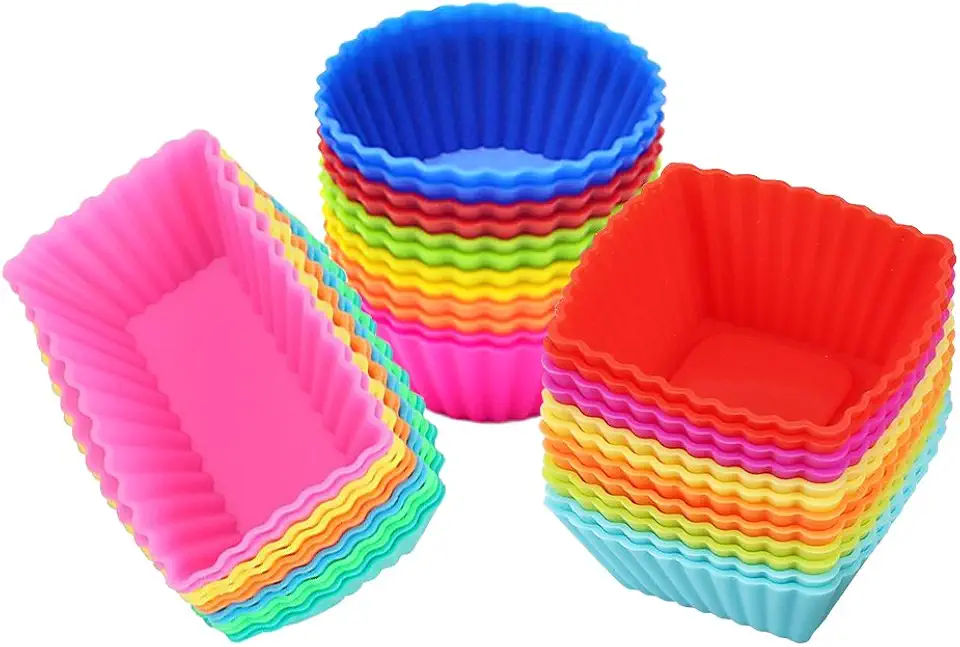 36 Pack Silicone Cupcake Muffin Baking Cups Liners Reusable Non-Stick Cake Molds Sets