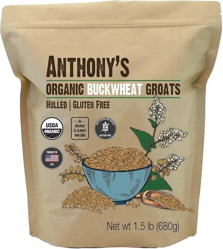 Anthony&#x27;s Organic Hulled Buckwheat Groats, 1.5lb, Gluten Free, Non GMO